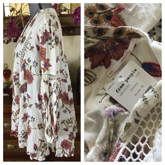 Free People Just The Two Of Us Printed Tunic. NWT. - Picture 5 of 7